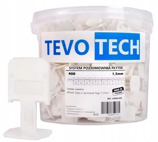 TEVOTECH vyrovnávacie svorky/spony na dlaždice 400 ks.